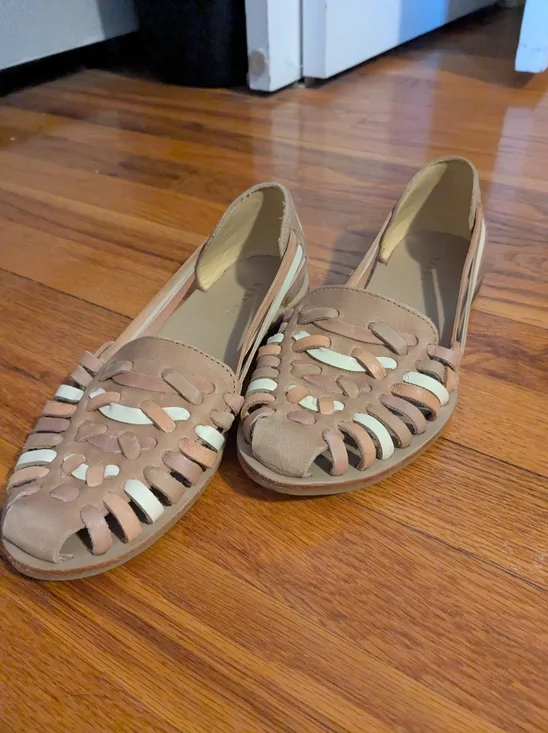 Nisolo Tan Color Block Huarache Sandals - Picture 2 of 5